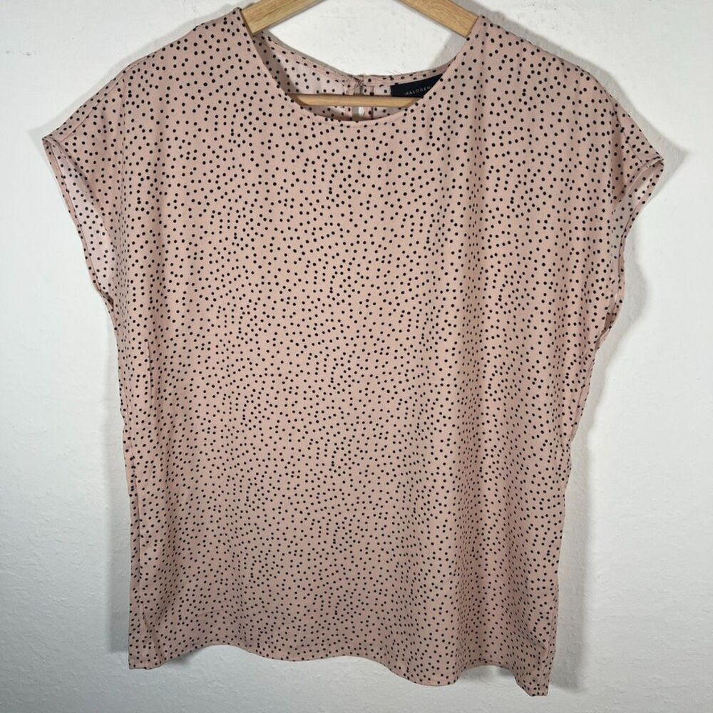 Halogen Nordstrom pink polka dot‎ blouse size S small